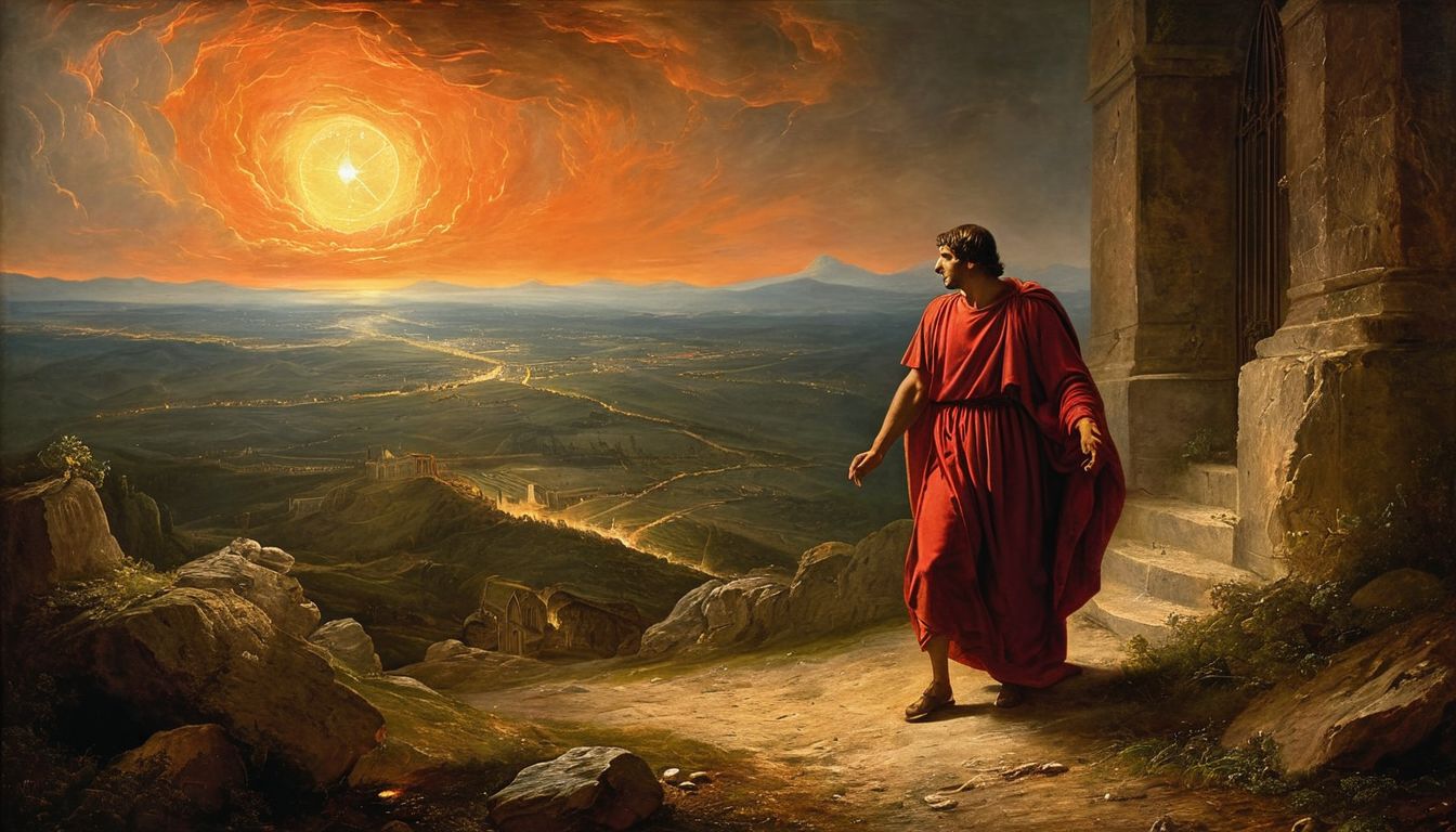 Dante at the threshold of the Gate of Purgatory